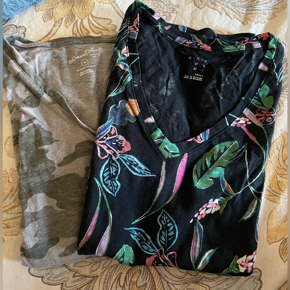 Target v neck T-shirts, one small, one extra-small (runs big), gently used
